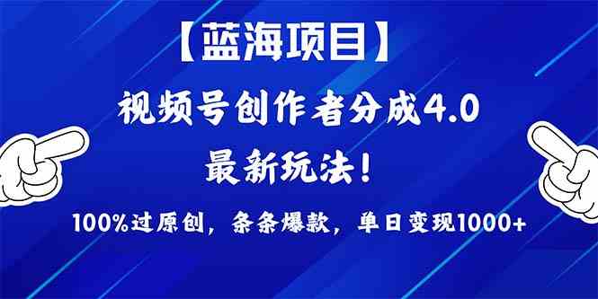 （9777期）2024蓝海项目视频号，最新方法， 100%过原创，条条爆款，单日变现1K+，…-北向