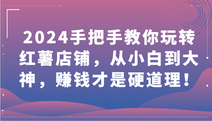 2024手把手教你玩转红薯店铺，从小白到大神，赚钱才是硬道理！-北向