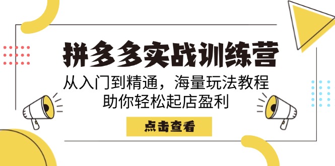 （14392期）拼多多实战训练营，从入门到精通，海量玩法教程，助你轻松起店盈利-北向